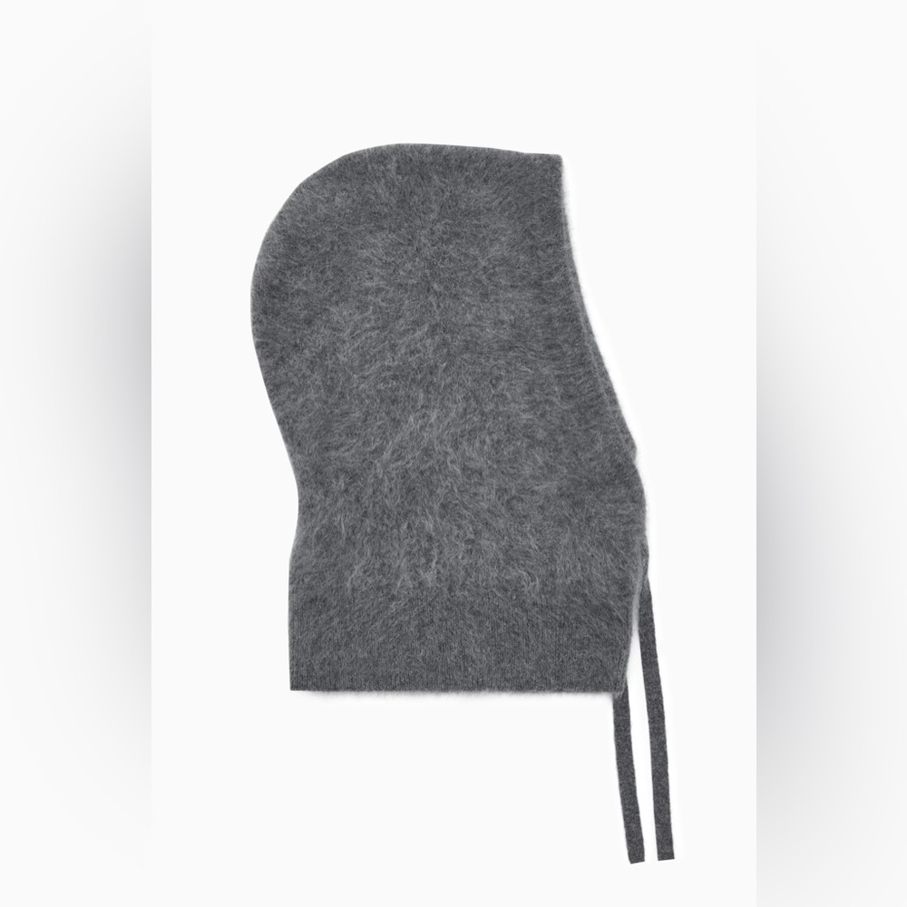 COS - TEXTURED PURE CASHMERE BALACLAVA in Dark Gray